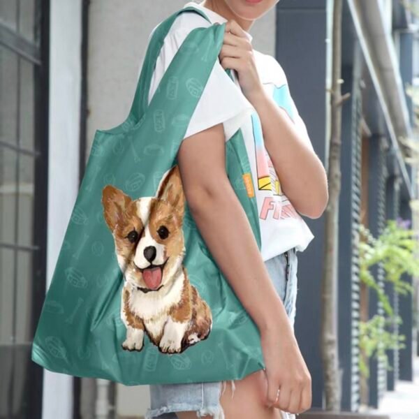 Corgi pattern shopping bag