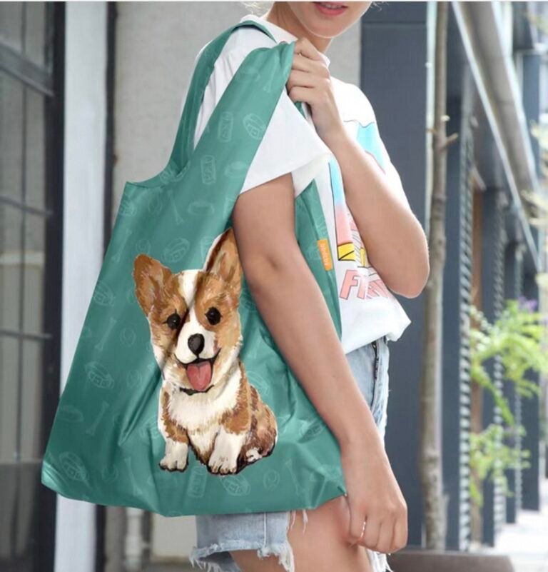 Corgi pattern shopping bag