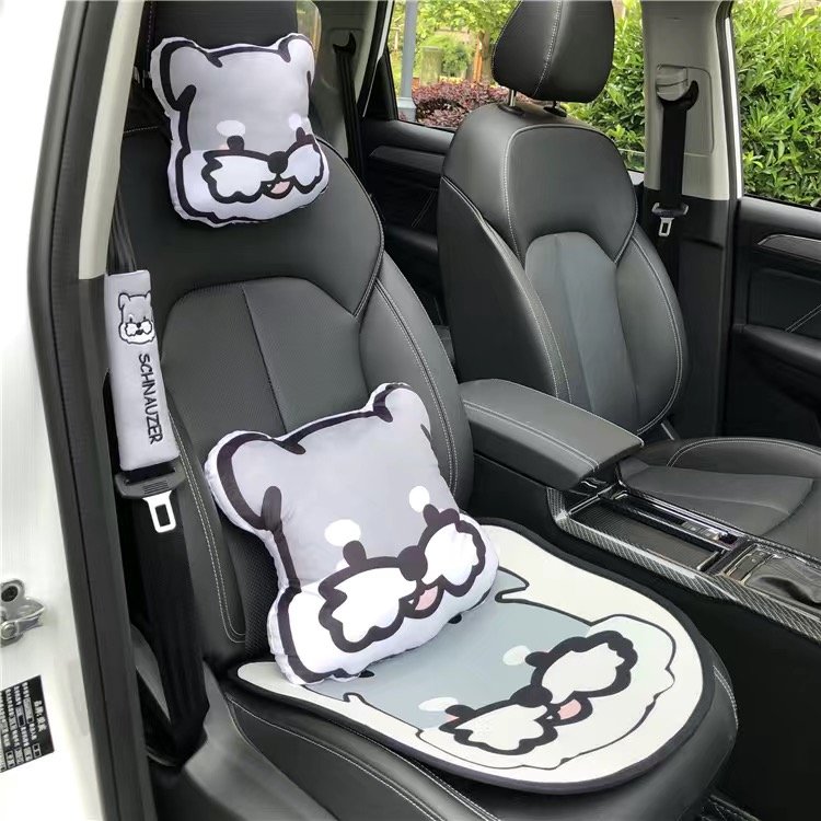 Schnauzer pattern car cushion set