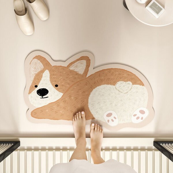 Corgi waterproof bath mat