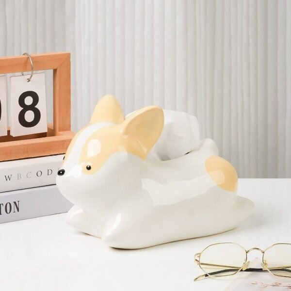 Corgi Ceramic Tissue Box