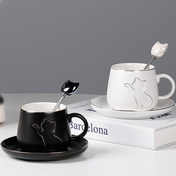 Tuxedo Cat Couple's coffee cups