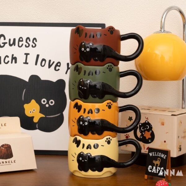 British Shorthair Blue Cat Stacking Cups Set (Set of 4)