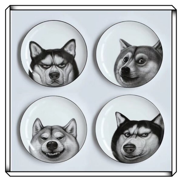 Siberian Husky Dinner Plate Set