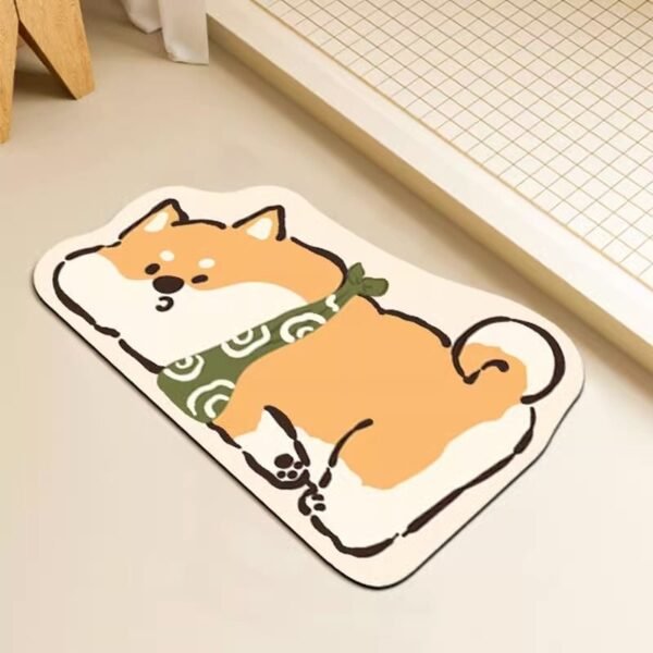 Shiba Inu Diatomaceous Earth Bath Mat