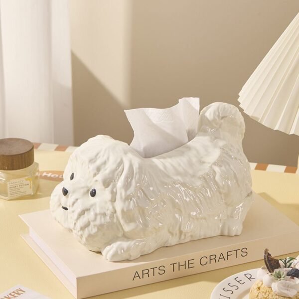 Bichon Frise Ceramic Tissue Box